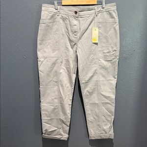 NWT Boden Light Gray Cargo Pants Sz 14R